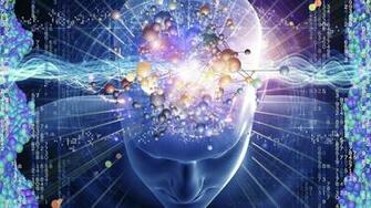 Brain With Atoms Illustration HD Wallpaper