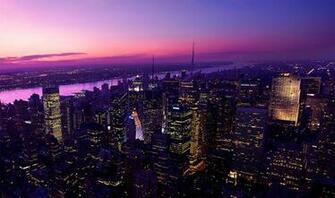 Himmel Blick Auf New York City Lights Desktop Hintergrund