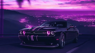 Dodge Challenger Vaporwave 5k Laptop Full HD 1080p 4k Wallpaper