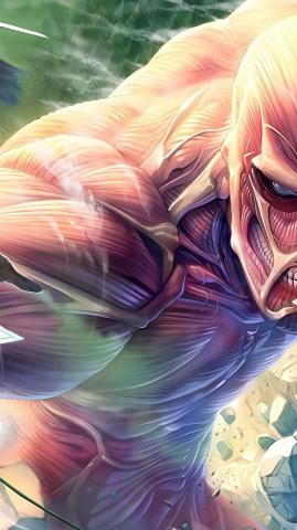 Colossal Titan Attack On Phone HD Wallpaper Image
