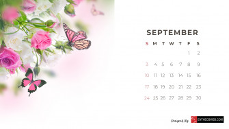 Beautiful Flowers Monthly Calendar For Desktop Wallpaper And