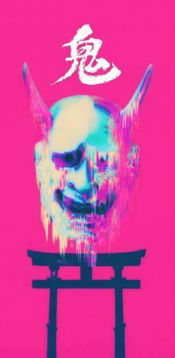 The Deity O N I In Vaporwave Wallpaper