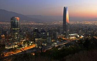 Wallpaper Santiago Chile Evening Skyscrapers