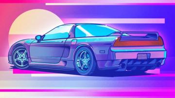 Wallpaper 4k Honda Nsx Retrowave Art Artist