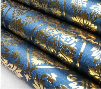 Waterproof Gold Foil Pvc Wallpaper Bedroom 3d Royal