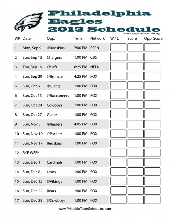 Philadelphia Eagles Schedule Wallpaper