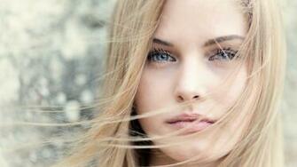 Girl Blonde Woman Face Close Up Eyes Hair Portrait Wallpaper Beautiful