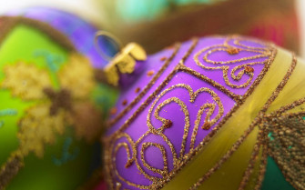 Christmas Balls Close Wallpaper
