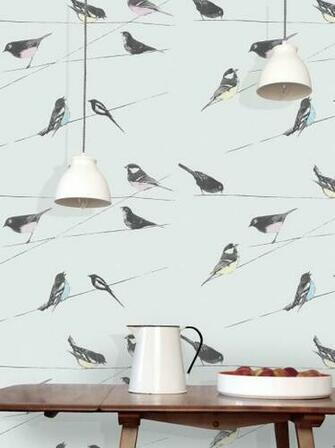 Home Shop Wallpaper Collection Garden Birds Blue