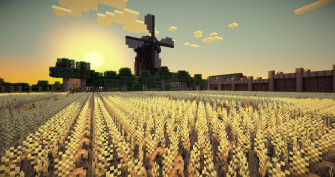 Minecraft Windmill Landscape HD Wallpaper