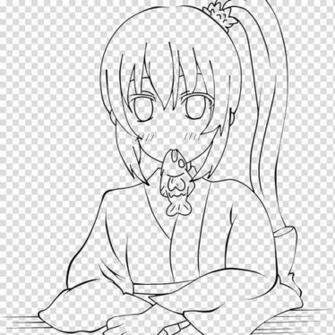 Line Art Drawing Naraku Coloring Book Chibi Transparent