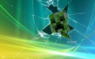 Desktop Creeper Hiding From The Back Of Minecraft Wallpaper