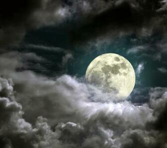 Full Moon Behinf The Clouds Wallpaper Desktop