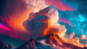 Colorful Clouds Mountain Scenery 4k Wallpaper iPhone HD Phone 150i