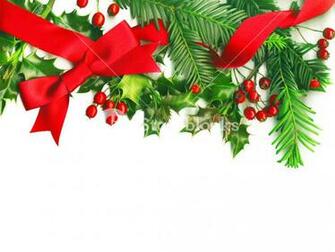 Christmas Border With White Empty Tag Isolated On Background