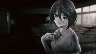 Dark Green Eyes Red Anime Girls Another Series