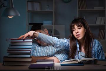 The Two Students Studying Late At Night License Or