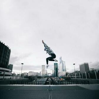 Wallpaper Human Roof Jump Flight iPad Pro