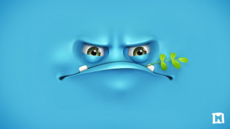 Funny Blue Monster Wallpaper