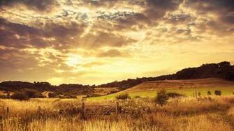 Sunset Over Countryside HD Wallpaper Background