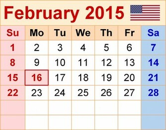 Beautiful Colorful Calendar Of February