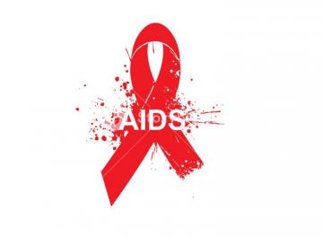 Aids Awareness Background With Grunge Elements And Red Ribbon