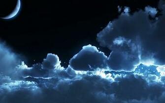 Sky Night Clouds Air Stars Moon Tranquillity Wallpaper