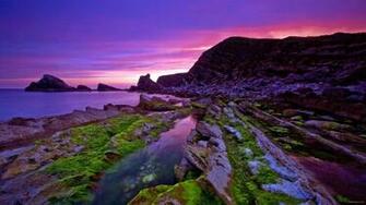 HDr Purple Landscape HD Wallpaper