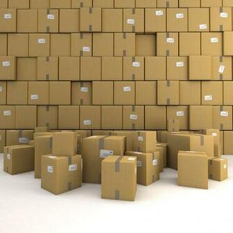 Huge Pile Of Cardboard Boxes Forming A Wall Ideal For Backgrou