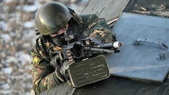 Pkp Pecheneg Machine Guns Weapons Spetsnaz Russian Army Soldiers