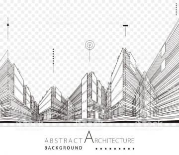 3d Illustration Architecture Building Construction Design Abstract