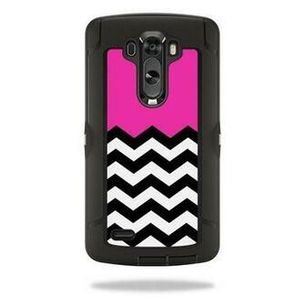 Otterbox Defender Lg G3 Case Cover Wrap Sticker Skins Hot Pink Chevron