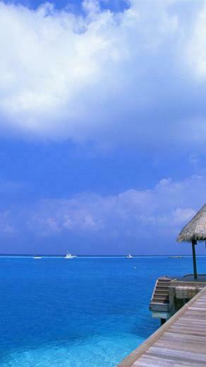 Blue Sky Beach iPhone Plus Wallpaper HD