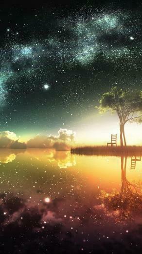 Artwork Skyscapes Reflections Skies Sea Oceanscape Wallpaper