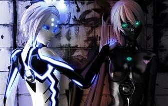 Wallpaper Girls Robot Neon Art Hatsune Miku Android Kagamine