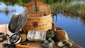Wallpaper Fly Fishing Equipment Spring Basket Miscellanea