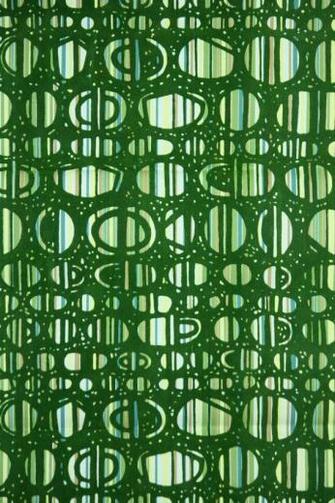 S Vintage Flocked Wallpaper Green Unusual Geometric