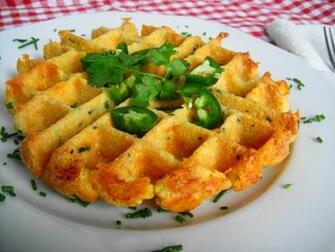 Jalapeno Cheddar Chive Cornbread Waffle Wallpaper Photo