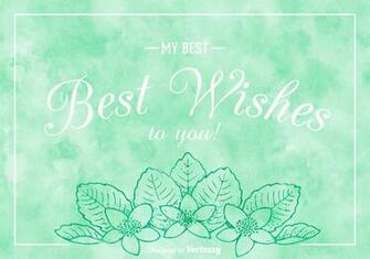 Best Wishes On Watercolor Vector Background