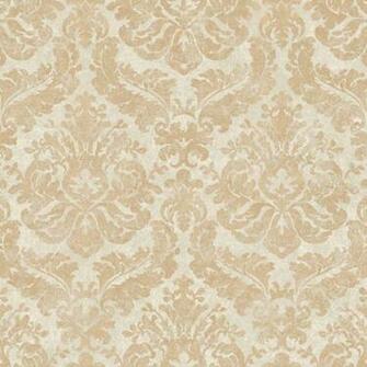 Gold And Cream Feathery Damask Wallpaper Wall Sticker Outlet
