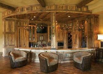 Wallpaper Wooden Bar Counter Design
