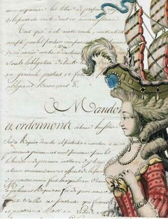 Copy Of An Antique French Letter With 18th Century Fashion