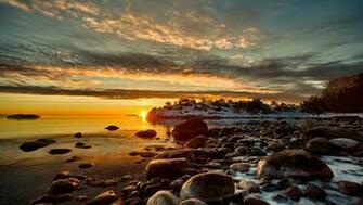 Winter Sunset HD Wallpaper For iPhone Touch
