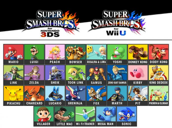 Super Smash Bros Wii U 3ds Roster By Griffinsonic