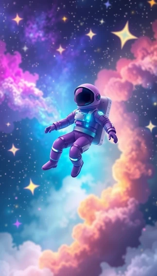Purple Astronaut Wallpaper