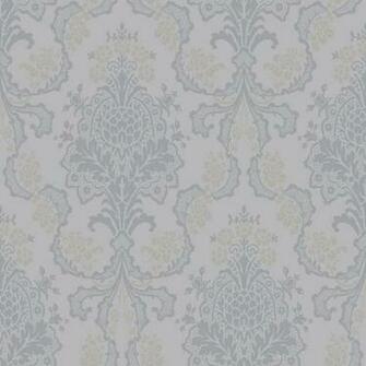 Classic Light Grey Damask Nonwoven Wallpaper Wallcovering