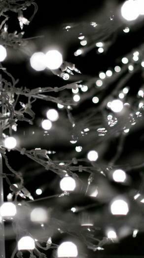 Christmas Lights Monochrome iPhone Wallpaper