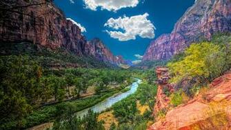 Image Zion National Park Usa Nature Mountains Parks