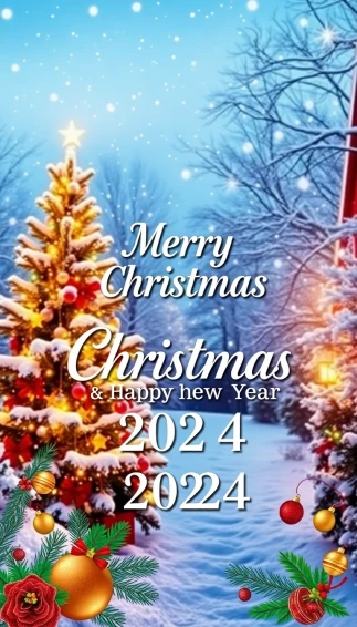 Merry Christmas Happy New Year Wallpaper