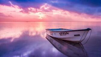 Boat Sunrise Wallpaper HD
